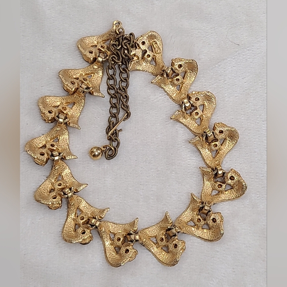 Vintage 50s Arthur Pepper Gold Tone Choker Necklace - Picture 7 of 7